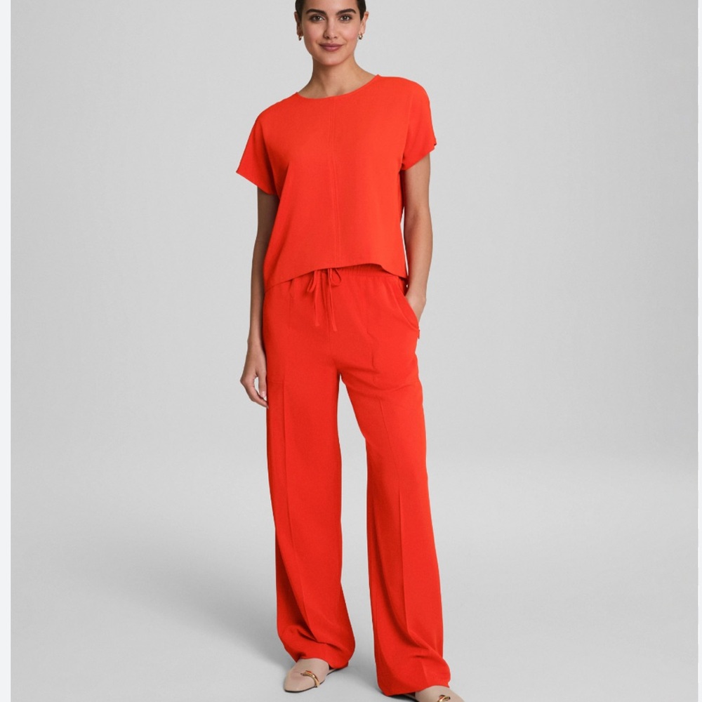 SPANX Women's Wide Leg Travel Gab Pants No Iron Travel Friendly NWT Poppy M